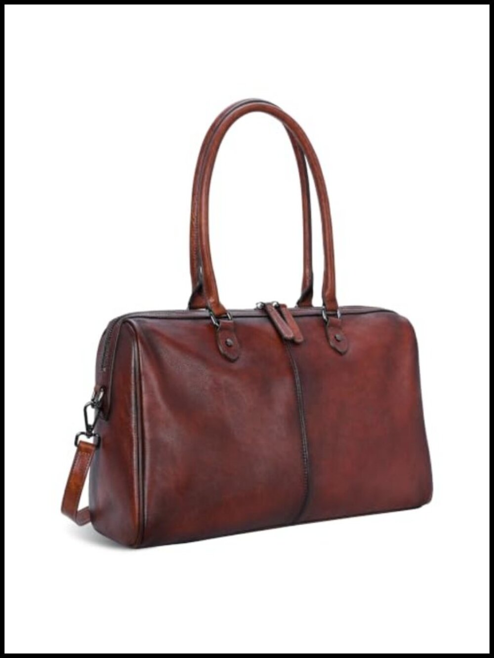 Genuine Leather Shoulder Bag Satchel Handbag Tote 3-Way Carry Women